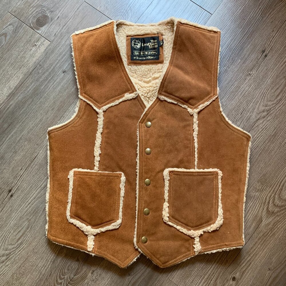 The Leather Shop Suede and Shearling Vest (Vintage)
